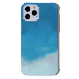 For iPhone 11 Pro Max Ink Painting Pattern PC Protective Case (Navy Blue)