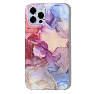 For iPhone 12 Pro Max Marble Pattern PC Shockproof Protective Case(Multicolor Gold)