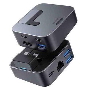 JOYROOM S-H121 8 In 1 Multi-function J-Cube Magnetic USB HUB Docking Station Holder(Grey)