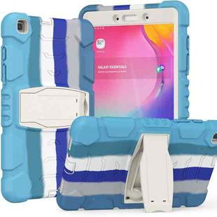 For Samsung Galaxy Tab A8.0 2019 T290 3-Layer Protection Screen Frame + PC + Silicone Shockproof Combination Case with Holder(Colorful Blue)