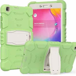 For Samsung Galaxy Tab A8.0 2019 T290 3-Layer Protection Screen Frame + PC + Silicone Shockproof Combination Case with Holder(Matcha Green)