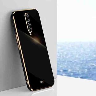 For Xiaomi Redmi K30 XINLI Straight 6D Plating Gold Edge TPU Shockproof Case(Black)
