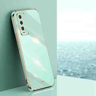 For Xiaomi Redmi Note 9 4G XINLI Straight 6D Plating Gold Edge TPU Shockproof Case(Mint Green)