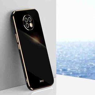 For Xiaomi Redmi Note 9 5G XINLI Straight 6D Plating Gold Edge TPU Shockproof Case(Black)