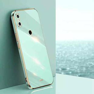 For Xiaomi Mi 8 XINLI Straight 6D Plating Gold Edge TPU Shockproof Case(Mint Green)