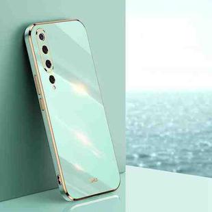 For Xiaomi Mi 10 5G XINLI Straight 6D Plating Gold Edge TPU Shockproof Case(Mint Green)