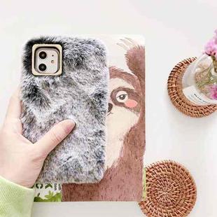 For iPhone 11 Solid Color Plush Phone Protect Case(Grey)