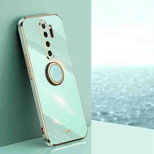 For Xiaomi Redmi Note 8 Pro XINLI Straight Edge 6D Electroplate TPU Phone Case with Ring Holder(Mint Green)