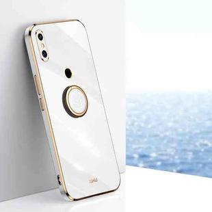 For Xiaomi Mi 8 XINLI Straight Edge 6D Electroplate TPU Phone Case with Ring Holder(White)