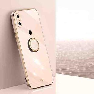 For Xiaomi Mi 8 XINLI Straight 6D Plating Gold Edge TPU Shockproof Case with Ring Holder(Pink)
