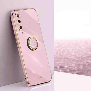 For Xiaomi Mi 9 XINLI Straight 6D Plating Gold Edge TPU Shockproof Case with Ring Holder(Cherry Purple)