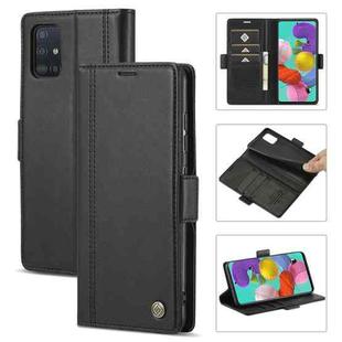 For Samsung Galaxy A32 4G LC.IMEEKE Magnetic Buckle PU + TPU Horizontal Flip Leather Case with Holder & Card Slots & Wallet(Black)