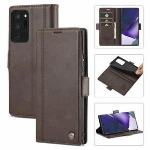 For Samsung Galaxy Note20 LC.IMEEKE Magnetic Buckle PU + TPU Horizontal Flip Leather Case with Holder & Card Slots & Wallet(Coffee)