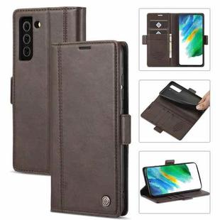 For Samsung Galaxy S21+ 5G LC.IMEEKE Magnetic Buckle PU + TPU Horizontal Flip Leather Case with Holder & Card Slots & Wallet(Coffee)