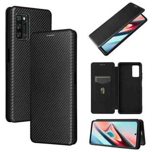 For Blackview A100 Carbon Fiber Texture Horizontal Flip TPU + PC + PU Leather Case with Card Slot(Black)