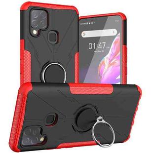 For Infinix Hot 10s Armor Bear Shockproof PC + TPU Protective Case with Ring Holder(Red)