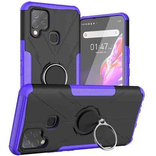 For Infinix Hot 10s Armor Bear Shockproof PC + TPU Protective Case with Ring Holder(Purple)