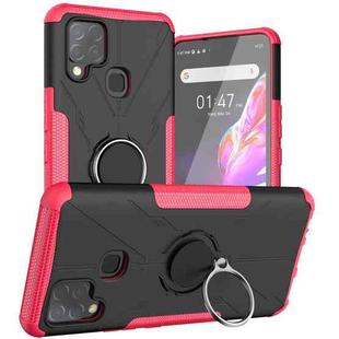For Infinix Hot 10s Armor Bear Shockproof PC + TPU Protective Case with Ring Holder(Rose Red)