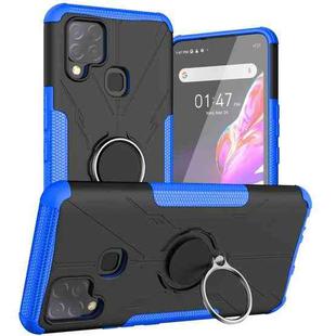 For Infinix Hot 10s Armor Bear Shockproof PC + TPU Protective Case with Ring Holder(Blue)