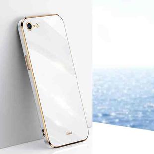 XINLI Straight 6D Plating Gold Edge TPU Shockproof Case For iPhone 6 Plus / 6s Plus(White)