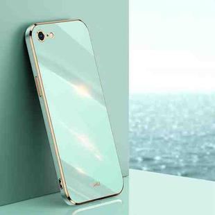 XINLI Straight 6D Plating Gold Edge TPU Shockproof Case For iPhone 6 Plus / 6s Plus(Mint Green)