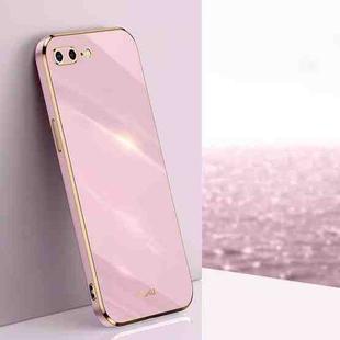 XINLI Straight 6D Plating Gold Edge TPU Shockproof Case For iPhone 8 Plus / 7 Plus(Cherry Purple)