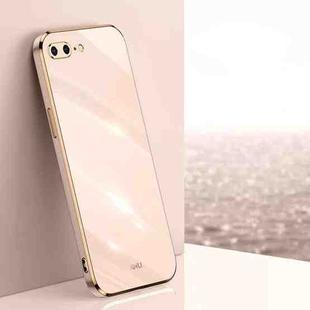 XINLI Straight 6D Plating Gold Edge TPU Shockproof Case For iPhone 8 Plus / 7 Plus(Pink)