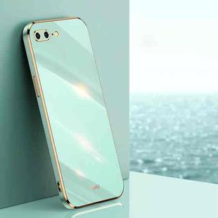 XINLI Straight 6D Plating Gold Edge TPU Shockproof Case For iPhone 8 Plus / 7 Plus(Mint Green)