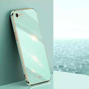 For iPhone SE 2022 / SE 2020 / 8 / 7 XINLI Straight 6D Plating Gold Edge TPU Shockproof Case(Mint Green)