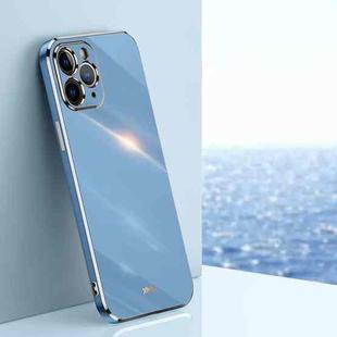 For iPhone 11 Pro XINLI Straight 6D Plating Gold Edge TPU Shockproof Case (Celestial Blue)