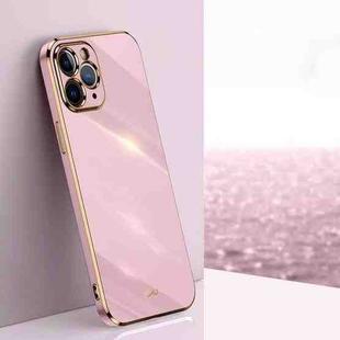 For iPhone 11 Pro Max XINLI Straight 6D Plating Gold Edge TPU Shockproof Case (Cherry Purple)