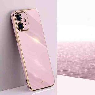 For iPhone 12 mini XINLI Straight 6D Plating Gold Edge TPU Shockproof Case (Cherry Purple)