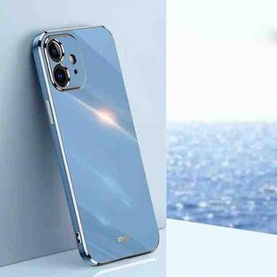 For iPhone 12 mini XINLI Straight Edge 6D Electroplate TPU Phone Case (Celestial Blue)