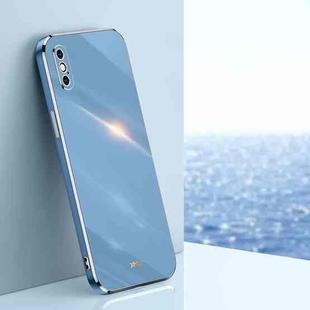 For iPhone X XINLI Straight Edge 6D Electroplate TPU Phone Case(Celestial Blue)