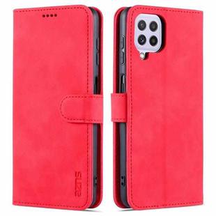 For Samsung Galaxy A22 4G AZNS Skin Feel Calf Texture Horizontal Flip Leather Case with Card Slots & Holder & Wallet(Red)