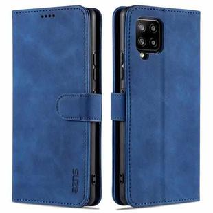For Samsung Galaxy A42 5G AZNS Skin Feel Calf Texture Horizontal Flip Leather Case with Card Slots & Holder & Wallet(Blue)