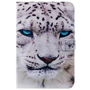 For iPad Mini 2019 & 4 & 3 & 2 & 1 3D Colored Drawing Horizontal Flip Leather Case with Holder & Card Slots & Wallet & Sleep / Wake-up Function(White Leopard)