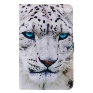 For Galaxy Tab A 8.0 & S Pen (2019) 3D Colored Drawing Horizontal Flip Leather Case with Holder & Card Slots & Wallet(White Leopard)