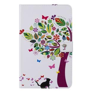 For Galaxy Tab A 8.0 & S Pen (2019) 3D Colored Drawing Horizontal Flip Leather Case with Holder & Card Slots & Wallet(Cat and Tree)