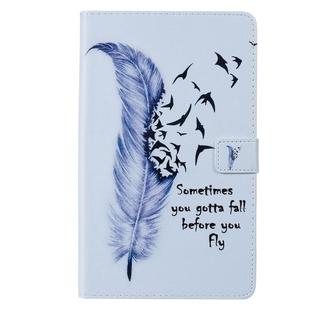 For Galaxy Tab A 8.0 (2019) T295/T290 3D Colored Drawing Horizontal Flip Leather Case with Holder & Card Slots & Wallet(Feather)