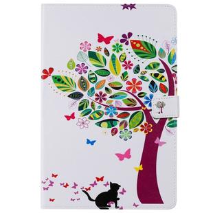 For Galaxy Tab S5e 3D Colored Drawing Horizontal Flip Leather Case with Holder & Card Slots & Wallet(Cat and Tree)