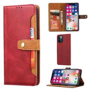 For iPhone 13 Pro Calf Texture Double Fold Clasp Horizontal Flip Leather Case with Photo Frame & Holder & Card Slots & Wallet (Red)