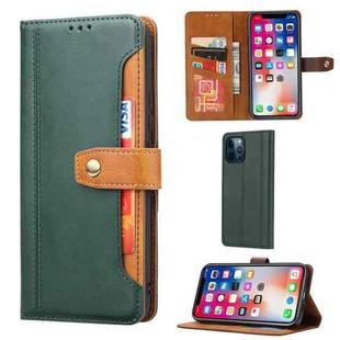 For iPhone 13 Pro Calf Texture Double Fold Clasp Horizontal Flip Leather Case with Photo Frame & Holder & Card Slots & Wallet (Green)