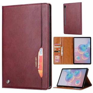 For Samsung Galaxy Tab S7 FE Knead Skin Texture Horizontal Flip Leather Case with Photo Frame & Holder & Card Slots & Wallet(Wine Red)