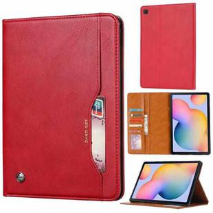 For Samsung Galaxy Tab A7 Lite Knead Skin Texture Horizontal Flip Leather Case with Photo Frame & Holder & Card Slots & Wallet(Red)