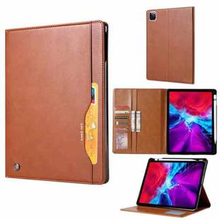 For iPad Pro 11 2022 / 2021 Knead Skin Texture Horizontal Flip Leather Tablet Case with Photo Frame & Holder & Card Slots & Wallet (Brown)