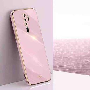 For OPPO A9 2020 / A11x XINLI Straight 6D Plating Gold Edge TPU Shockproof Case(Cherry Purple)