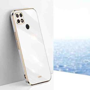 For OPPO A15 XINLI Straight 6D Plating Gold Edge TPU Shockproof Case(White)