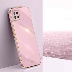 For OPPO A72 XINLI Straight 6D Plating Gold Edge TPU Shockproof Case(Cherry Purple)