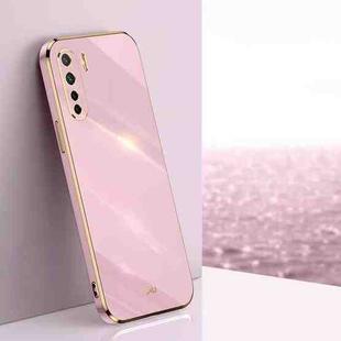 For OPPO A91 XINLI Straight 6D Plating Gold Edge TPU Shockproof Case(Cherry Purple)